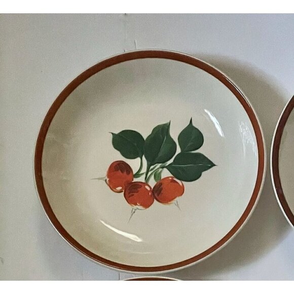 Vintage Set of Four Italian Illustrated Vegetable Side Bowls CBM Ironstone 9.5" - Picture 2 of 8